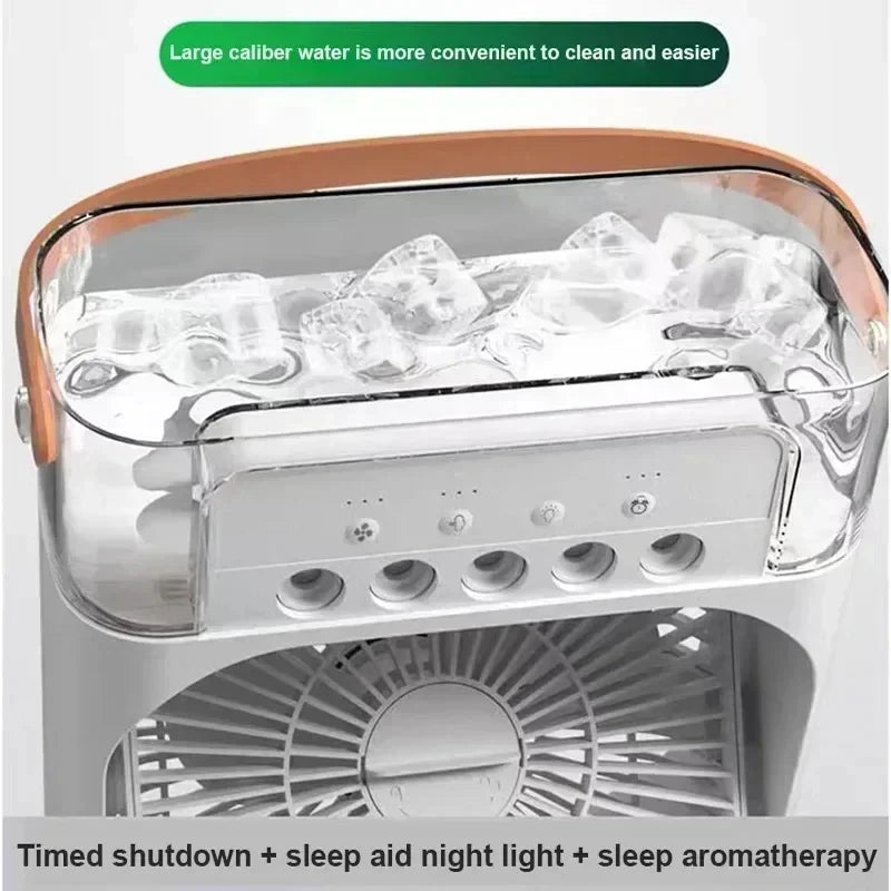 Portable Air Conditioner Fan – Mini Cooler, Humidifier & Night Light