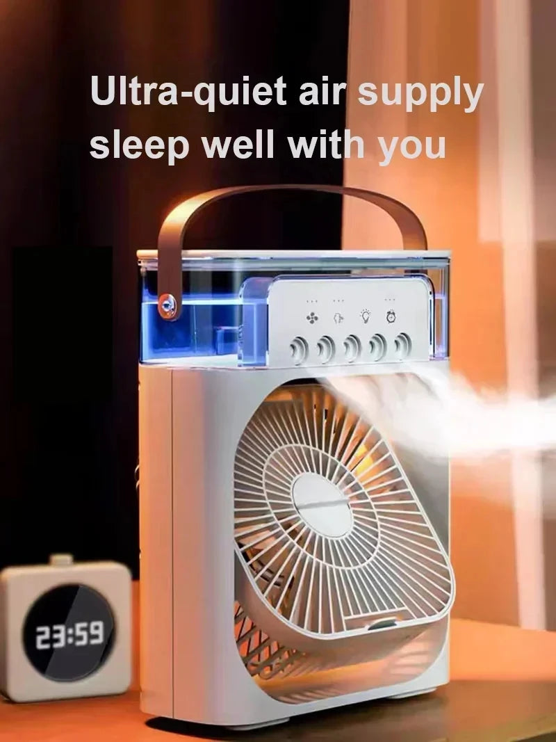 Portable Air Conditioner Fan – Mini Cooler, Humidifier & Night Light