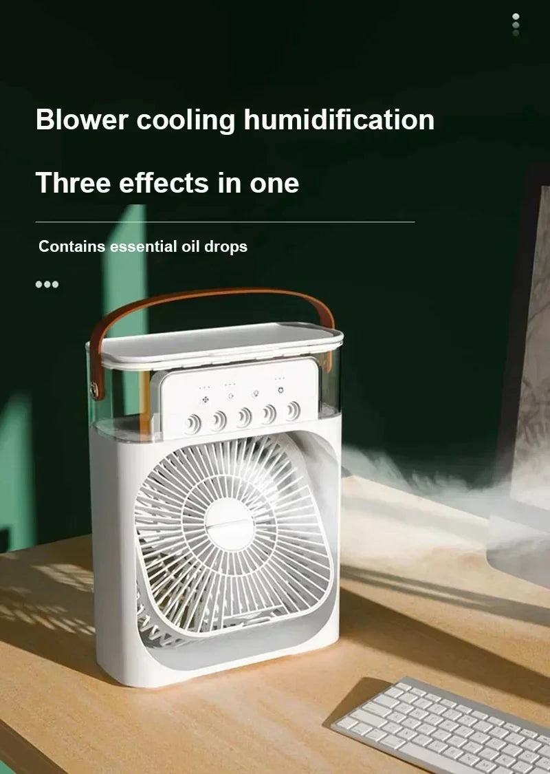 Portable Air Conditioner Fan – Mini Cooler, Humidifier & Night Light